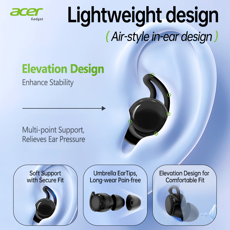 Original Acer OHR557 In Ear Bl - Sports Earphone Hook review and price