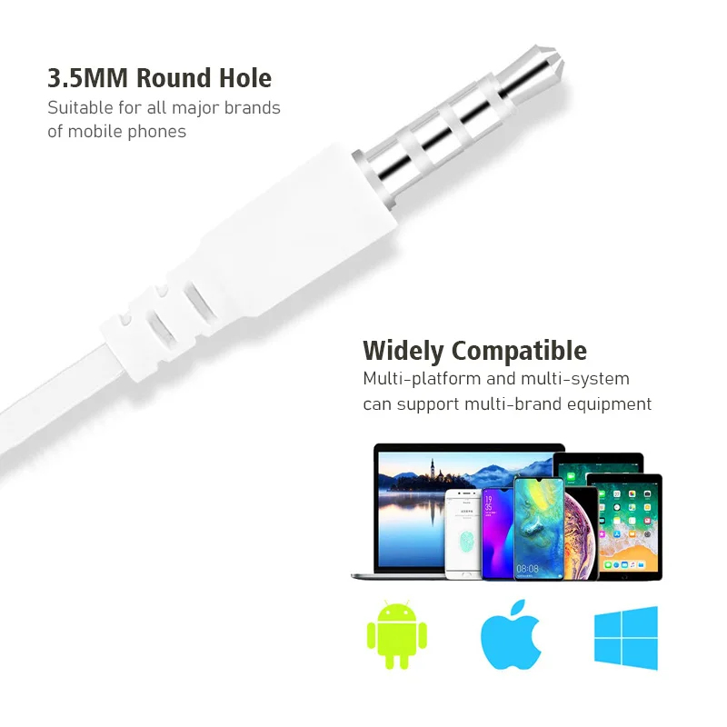 1/2/3/4Pcs Universal 3.5mm Ste - Wired Earphone Mic review and price