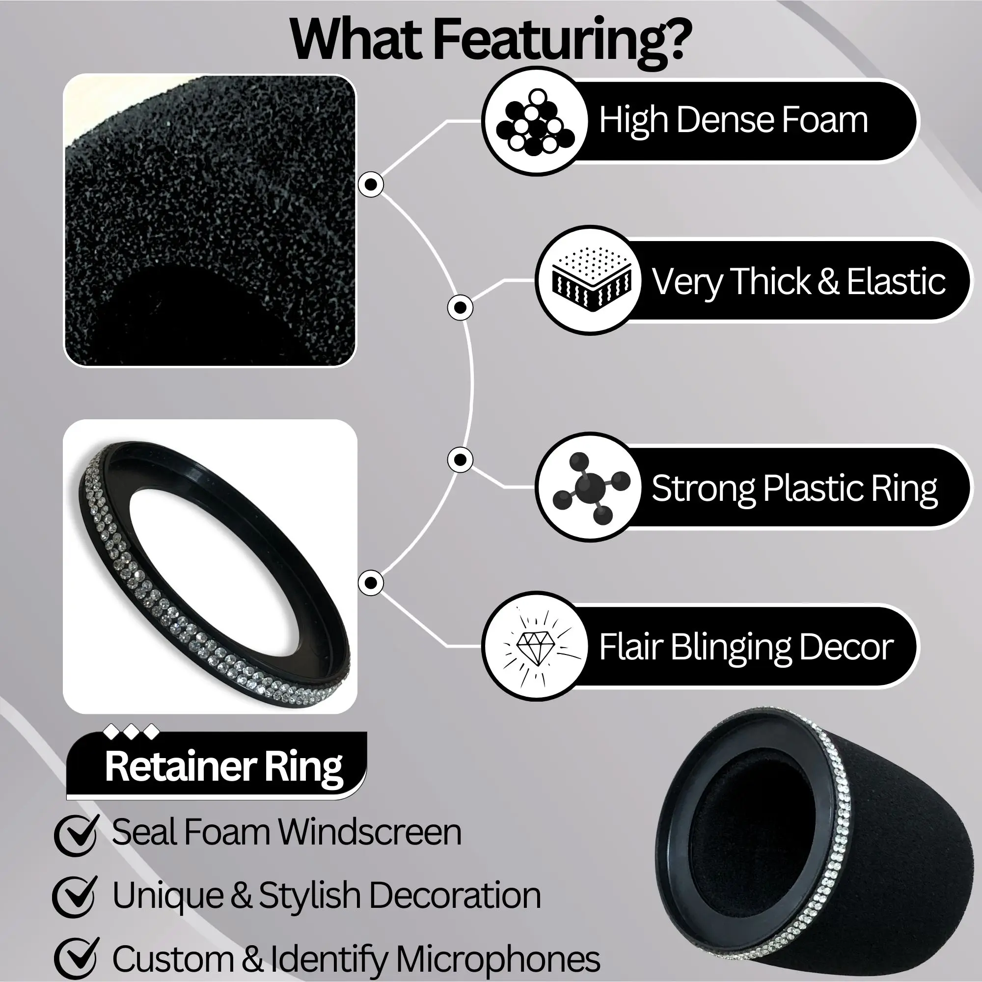 Sparkly MV7 Foam Pop Filter fo - Shure Mic Sm7B review and price